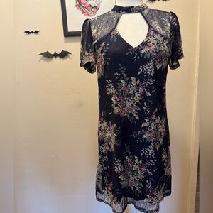 Blue Rain Navy and Cream Floral Dress